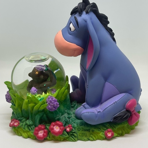 Vintage Disney Winnie the Pooh’s Eeyore and Gopher Spring Snow Globe | 4.5” - Picture 3 of 5